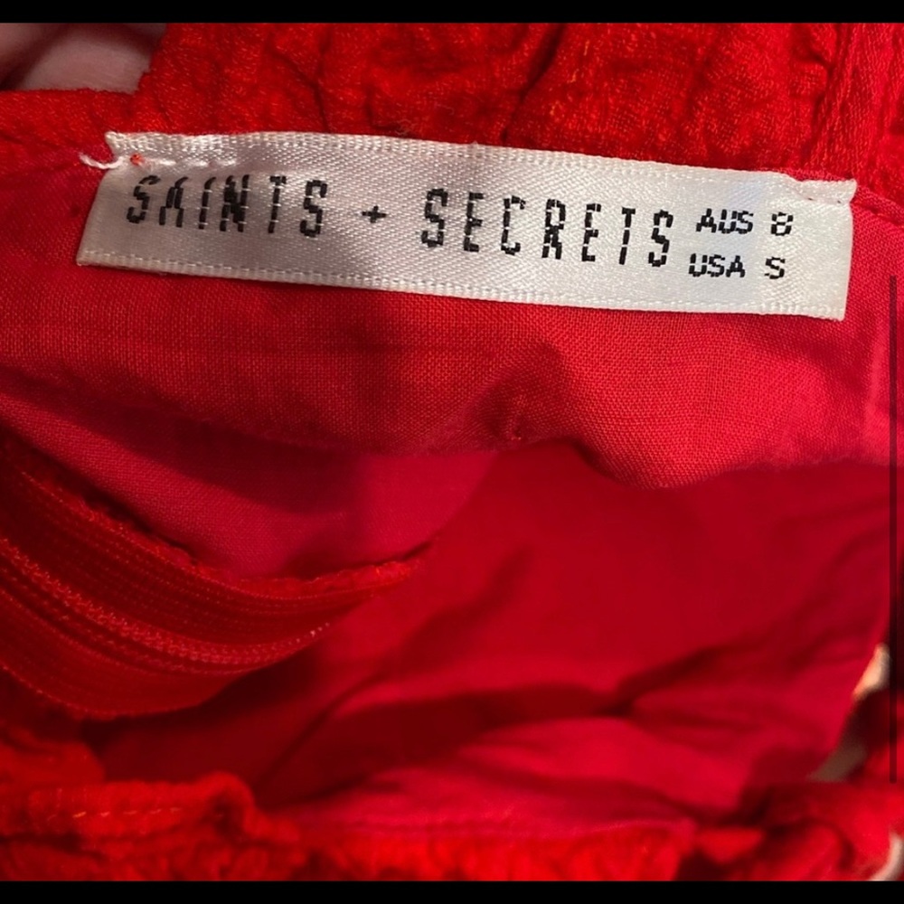 REVOLVE Red Ruffled Mini Dress - Picture 3 of 4